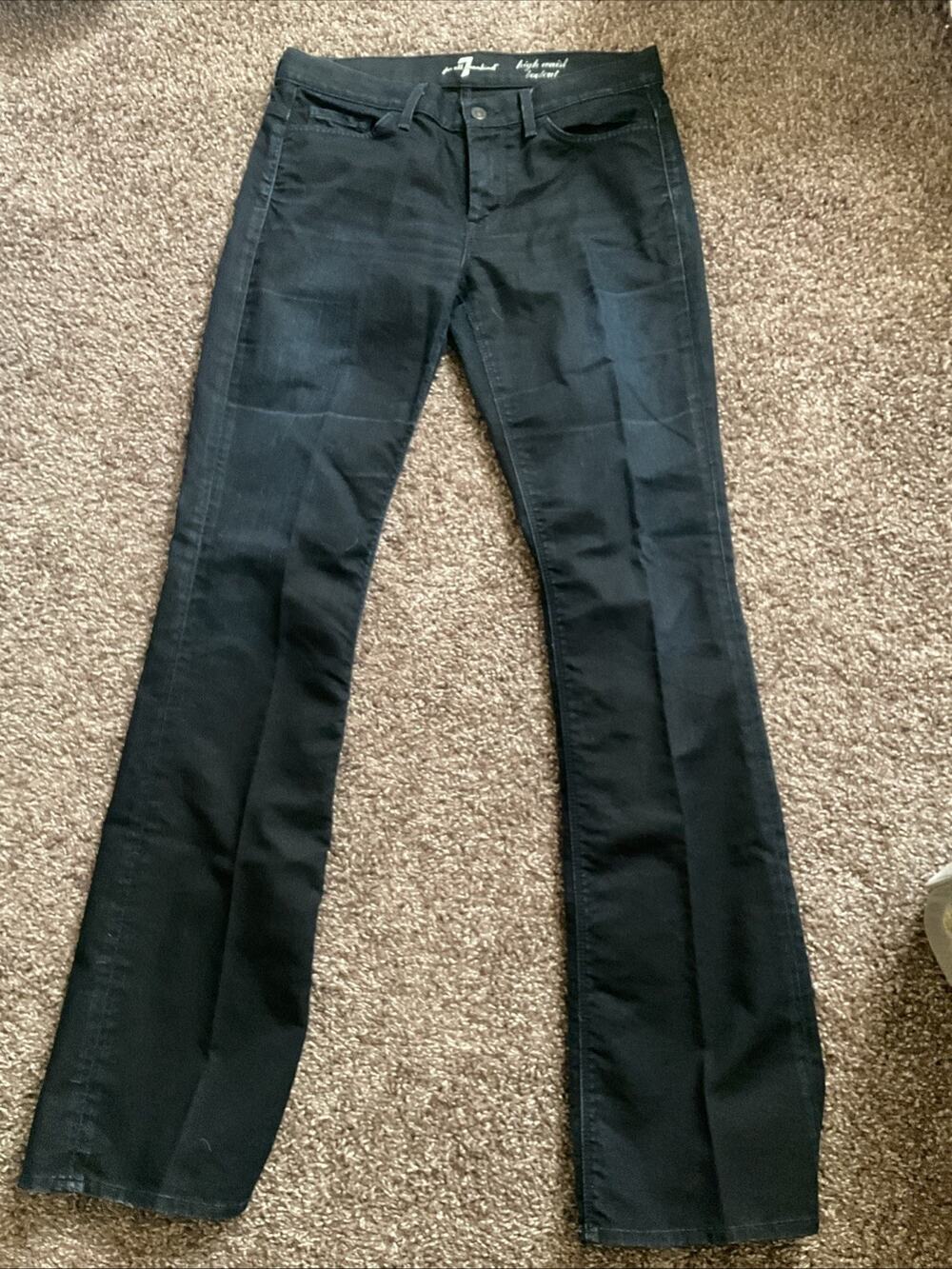 7 For All Mankind Womens Blue Stretch Denim High Waist Bootcut Jeans Size 30